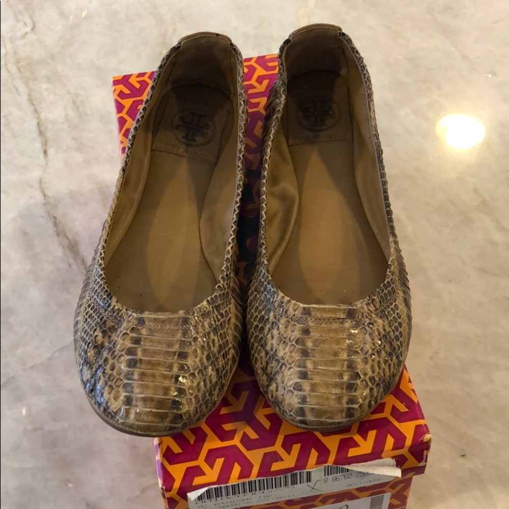 Tory Burch Eddie Snake Flats